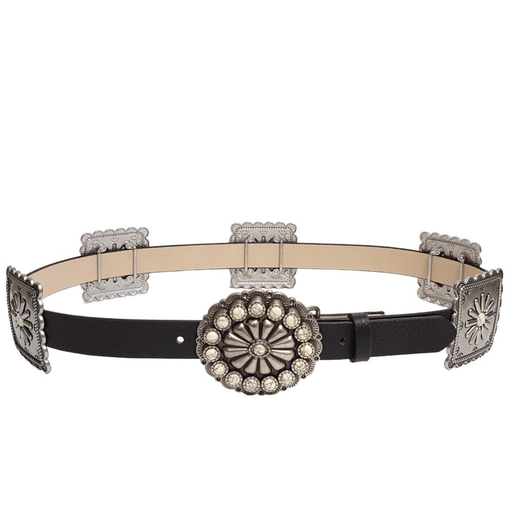 Western Concho Belt in man-made, vegan, animal friendly, cruelty free leatherett